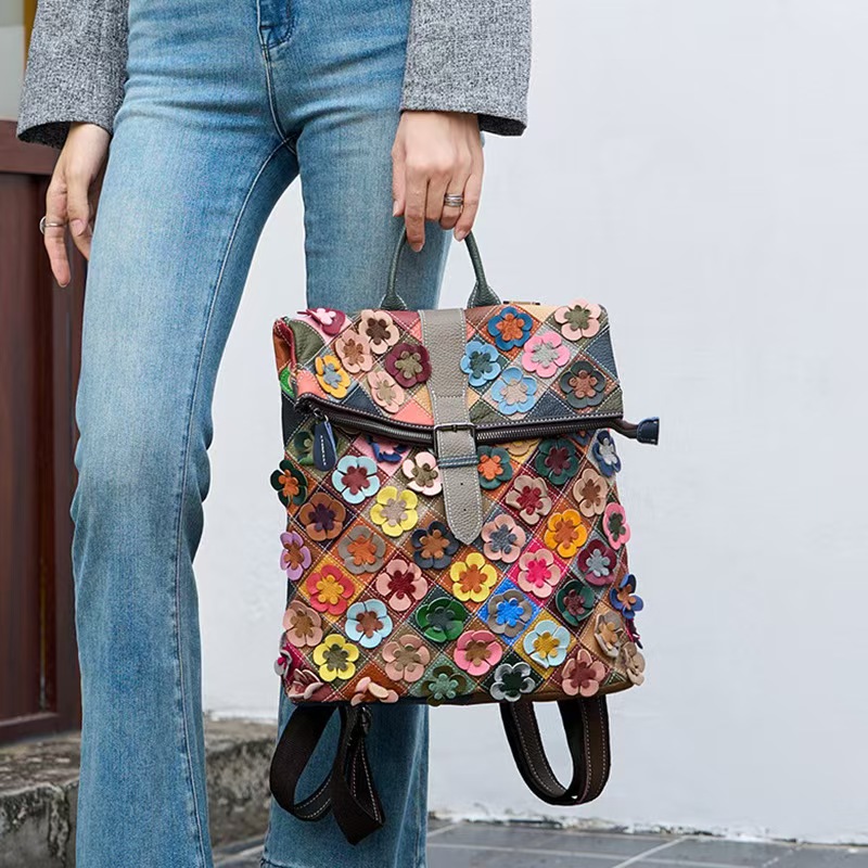 Vintage Women Genuine Leather  - Fashion Backpack Women 评论和价格