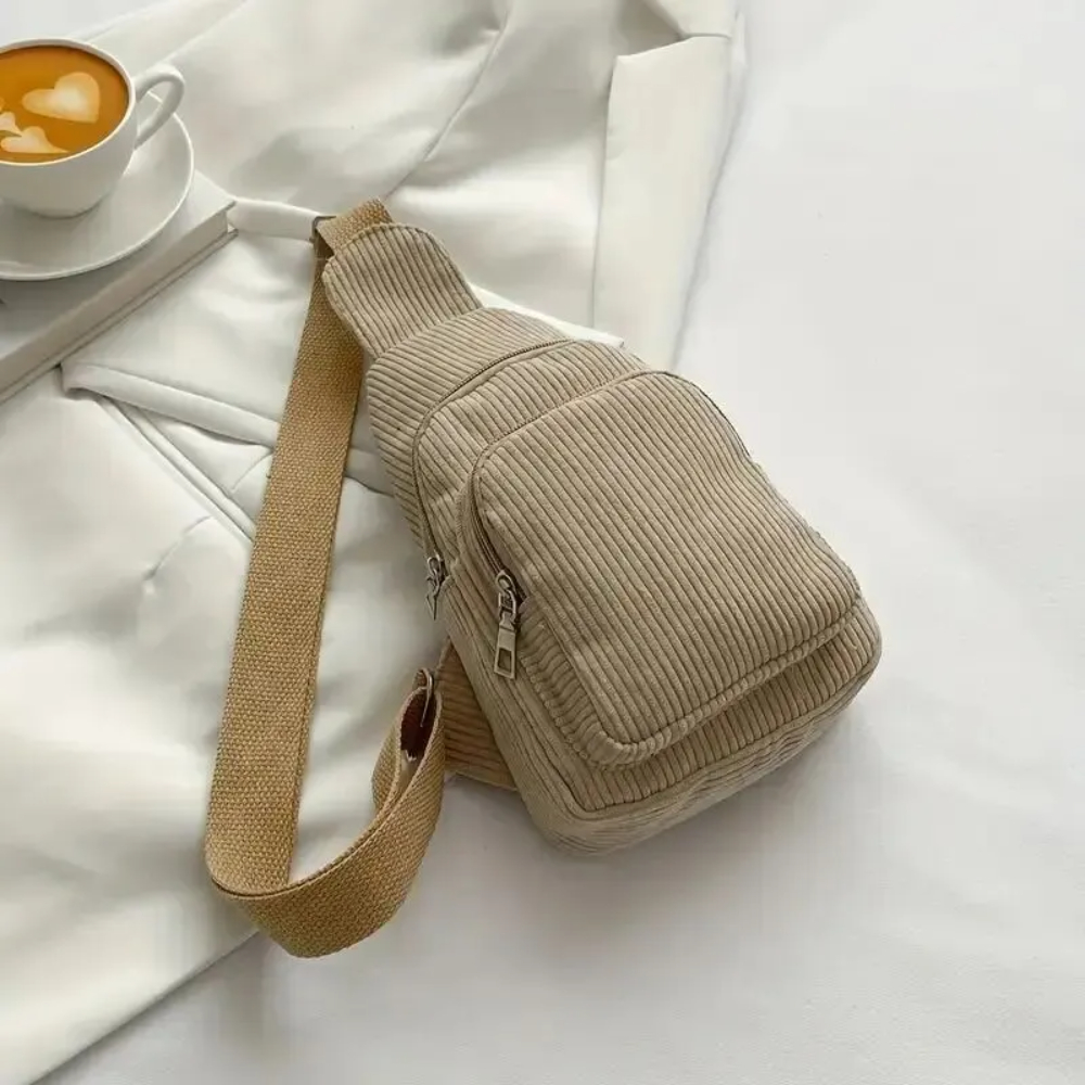 Vintage Corduroy Crossbody Bag - Sling Backpack Shoulder 评论和价格