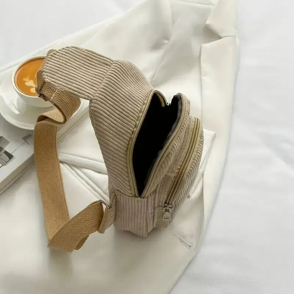Vintage Corduroy Crossbody Bag - Sling Backpack Shoulder 评论和价格
