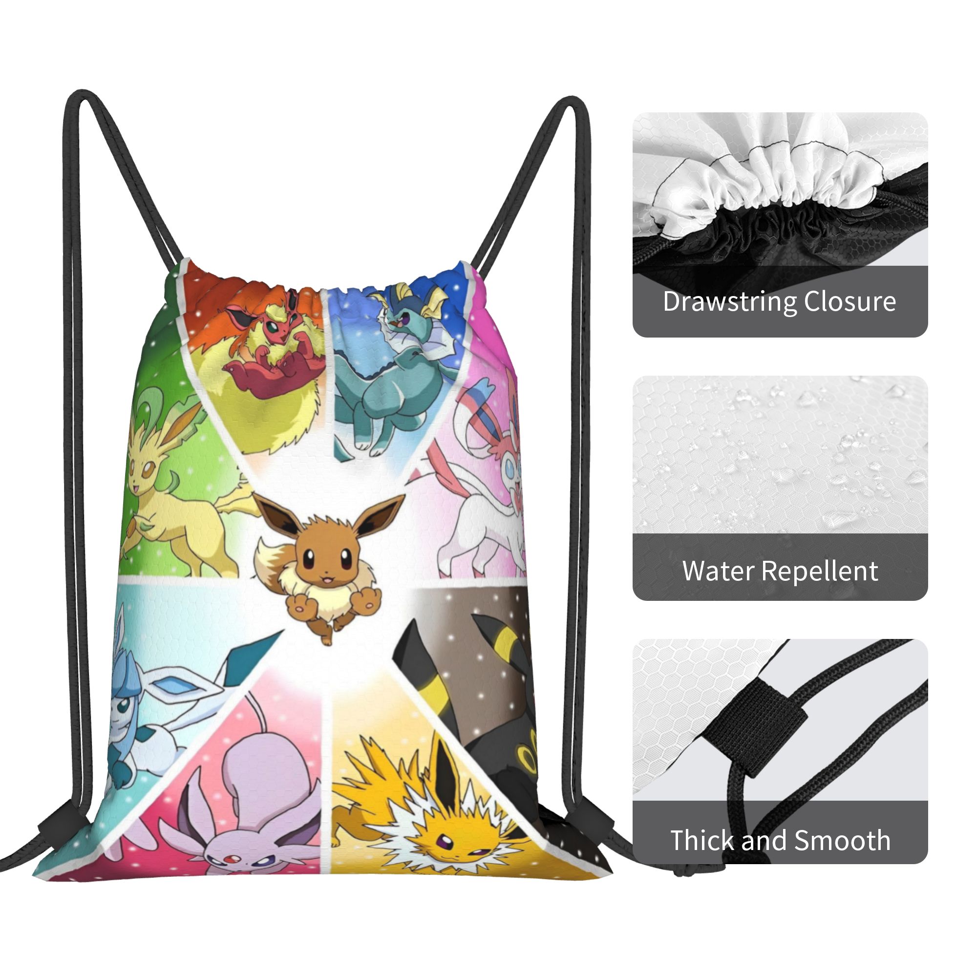 90s Anime Poke-Mon Drawstring  - Drawstring Gym Bag 评论和价格