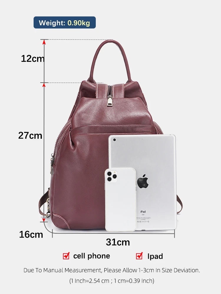 Zency Genuine Leather Women's  - Travel Backpack Anti Theft 评论和价格