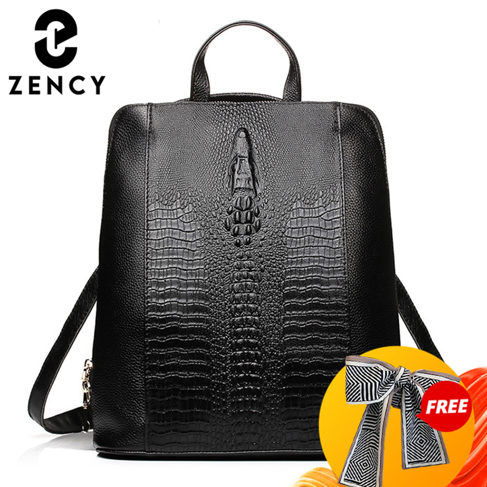 Zency 100% Genuine Leather Kna - Fashion Backpack Women 评论和价格