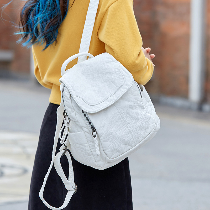 Women's Backpack White Washed  - Fashion Backpack Women 评论和价格