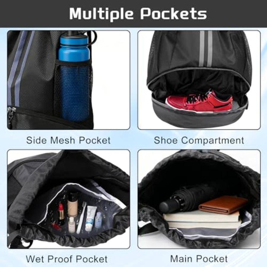Sports Drawstring Backpack wit - Drawstring Gym Bag 评论和价格