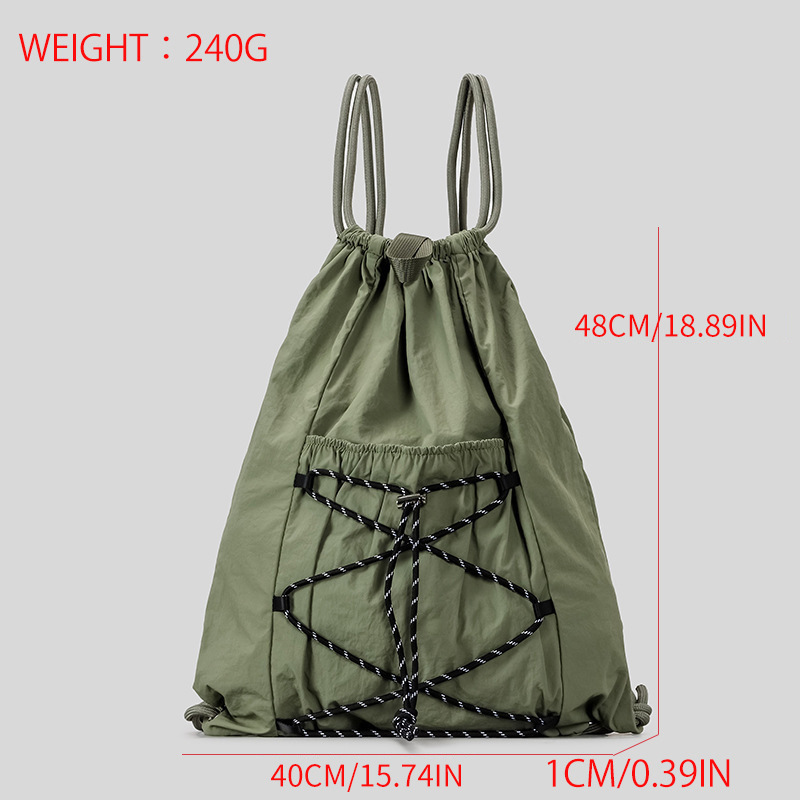 SHELKSBAG Unisex Wrinkled Nylo - Drawstring Gym Bag 评论和价格