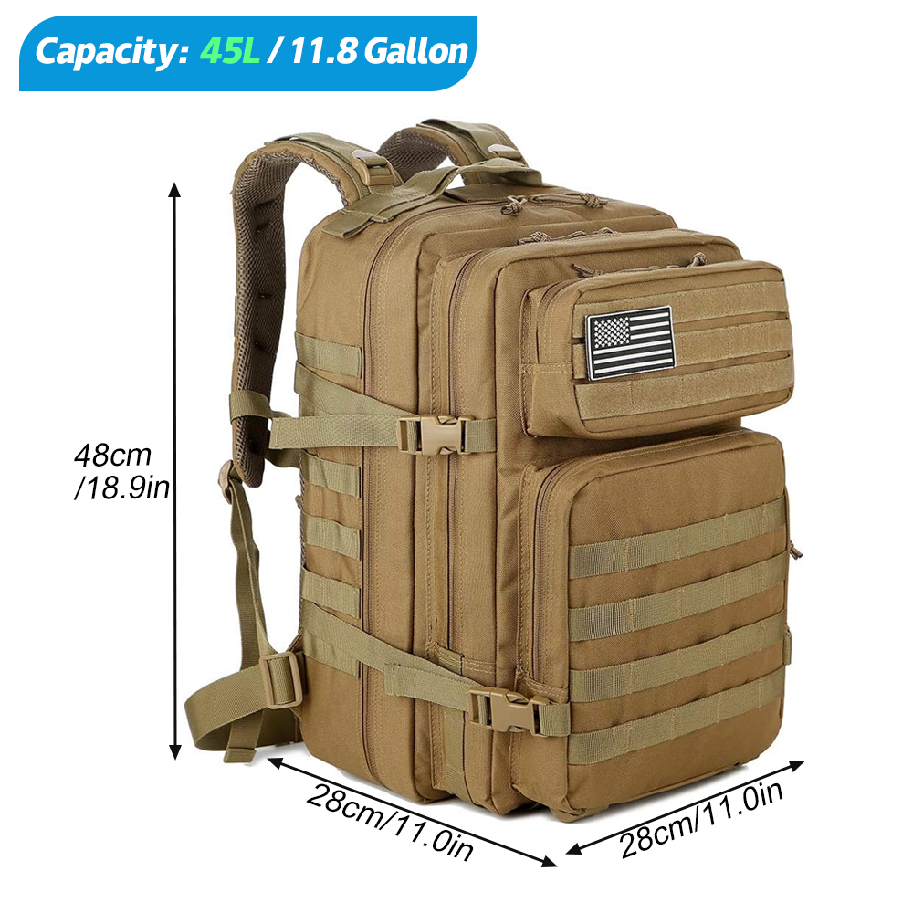 45L Tactical Backpack For Men  - Rucksack Military Style 评论和价格