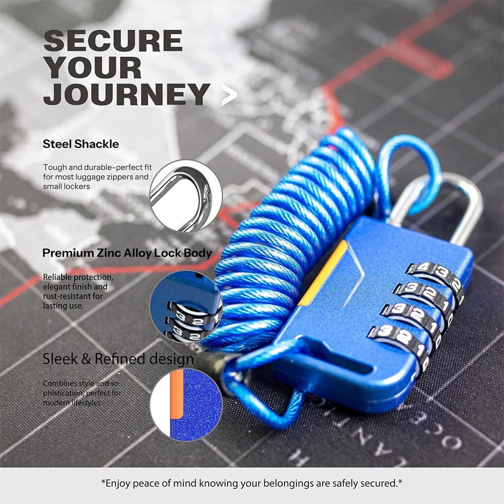 4 Digit Combination Padlock wi - Travel Backpack Anti Theft 评论和价格